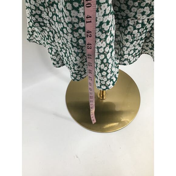 LULU'S SZ M Green Cute Contentment Floral Button-Front Ruffled Dress B115 flaw - Picture 5 of 11